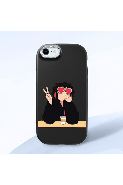 Hontinga حافظة هاتف من السيليكون الناعم باللون الأسود متوافقة مع كاميرا آيفون...