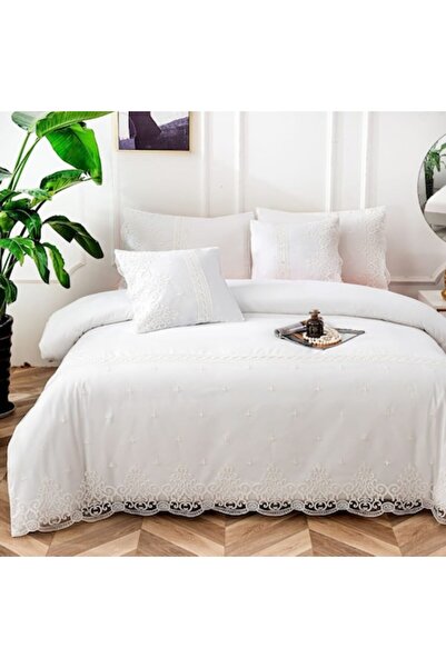 Casa de Vis Double bed linen set, satin cotton, 180 x 200 cm, 6-piece, elasti...