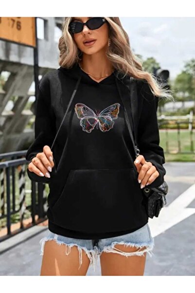 Hunors Sportswear & Company سويت شيرت Kelebek مطبوع موديل للجنسين من القطن بغ...