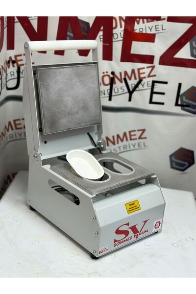 SÖNMEZ ENDÜSTRİYEL Sönmez Vakum 177 Oval Karton Tabak Kapatma Yapıştırma Maki...