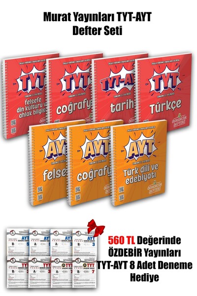 Murat Yayınları TYT AYT Eşit Ağırlık - Sözel Dersler 7'li Set| Tarih- Türkçe-...