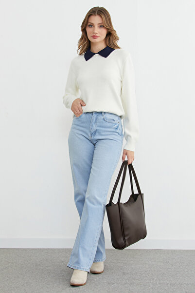 Fulla Moda Basic Polo Neck Knitwear Sweater