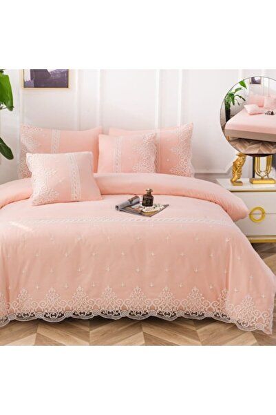 Casa de Vis Set bed linen double, satin cotton, 180 x 200 cm, 6 pieces, with elastic, plain, Casa de Vis, VOL-05