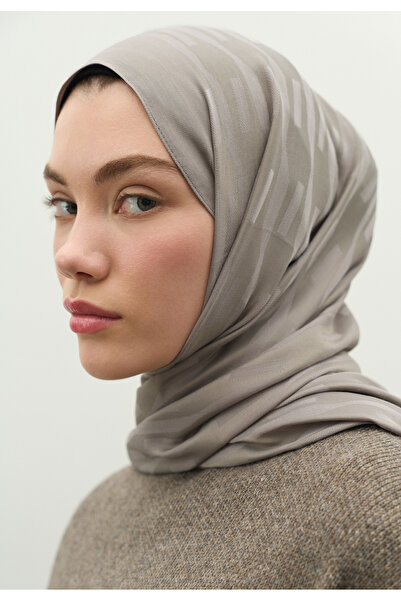 Freshscarfs Nara Cotton Flower Jacquard Shawl Silver