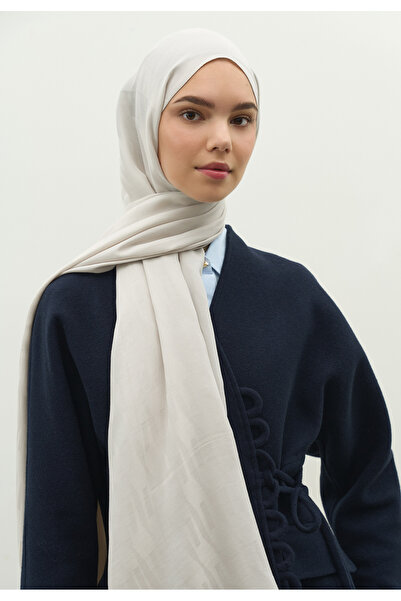 Freshscarfs Nara Cotton Flower Jacquard Shawl Stone