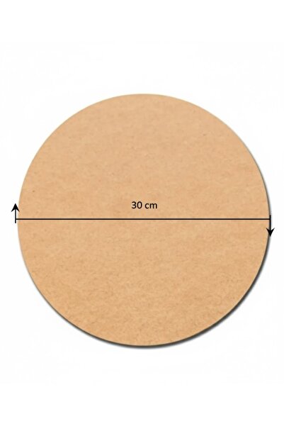 PAŞAOĞLU PLEKSİ 1 Adet 30*30 Cm Çap 3 Mm (2.7 MM) Ham Mdf Daire Plaka Supla T...