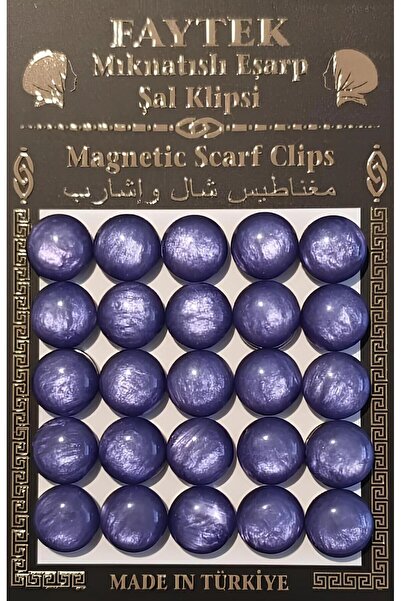 Vi Caro 2 li Set 2 Çift (4 Adet) Eşarp Şal Türban Baş Örtüsü Mıknatısı + 50 A...