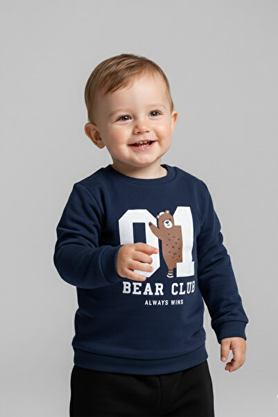 LUESS Sweatshirt pentru băieți cu imprimeu Bear Club, croială confortabilă (5...