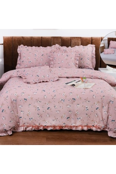 Casa de Vis Double bed bedding set, satin cotton, 180 x 200 cm, 6-piece, elastic, multicolor -