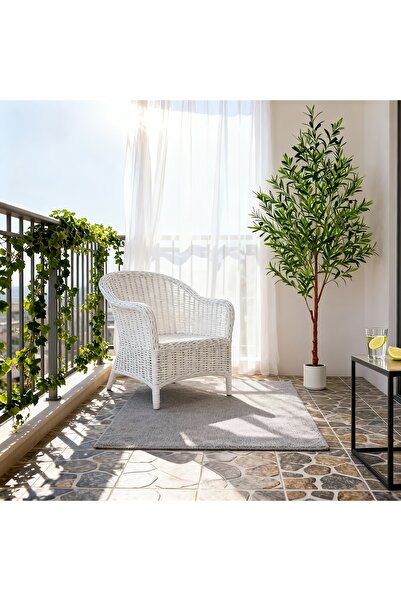 SCHENKERO شجرة زيتون اصطناعية بطول 8 أقدام - نبات صناعي ضخم بأوراق وتوت واقعي