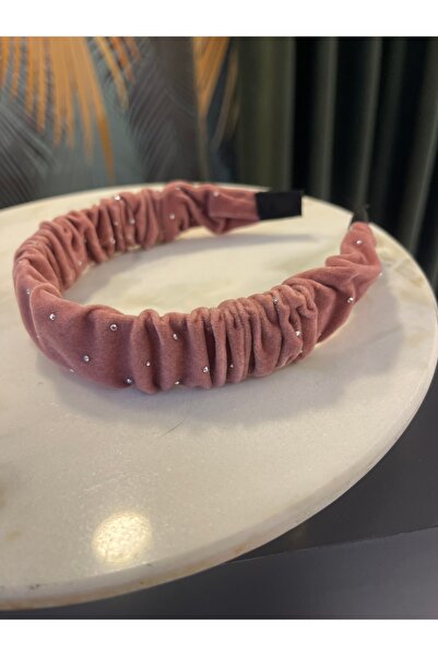 gozdeasutayaccessory Pink Velvet Mini Stone Detail Crown