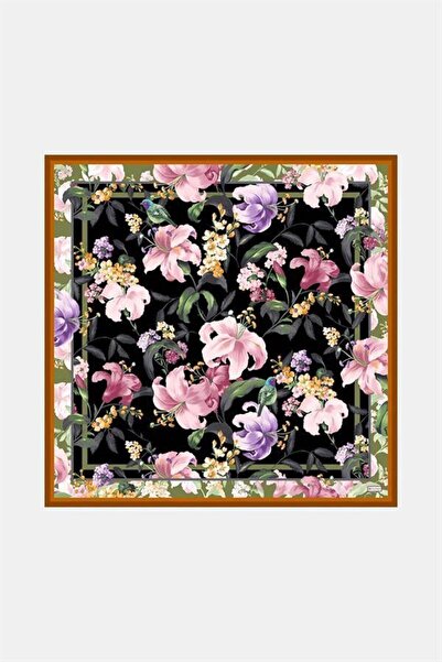 Vakko Eșarfă din mătase twill - 3172-18 Black Saffron