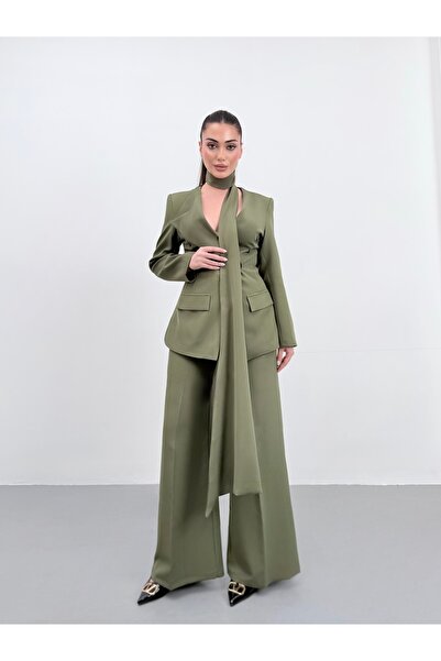 ossons Halter Neck Premium Double-Breasted Jacket Set