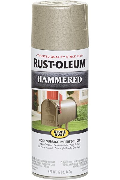 Generic طلاء رش Rust-Oleum 250898، 12 أونصة، لمسة نهائية معدنية مطروقة، لون عاجي