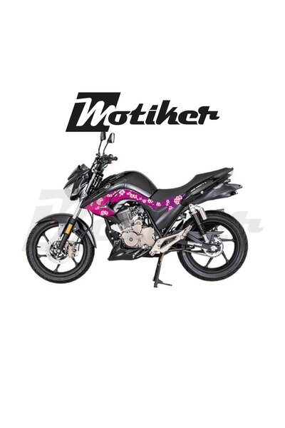 Motiker Mondial Drift L Orta Şase ve Ön Grenaj Pembe Zemin Üzerine Beyaz Saku...