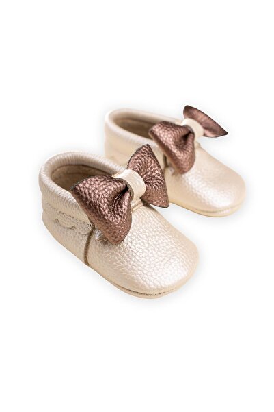 Cigit Leather Baby Shoes Size 17-21 Ecru-Rose