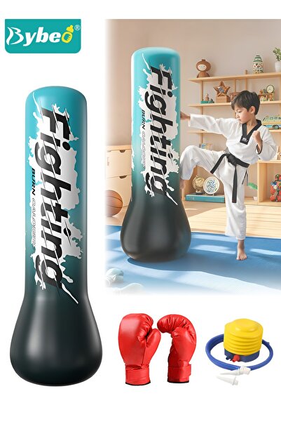 BYBEO كيس ملاكمة قابل للنفخ للأطفال، كيس ملاكمة للأطفال، كيس ملاكمة قائم بذاته للأطفال والكبار، قابل للنفخ