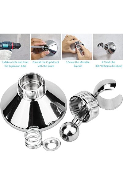 MAKINGTEC Adjustable Shower Head Holder Wall Bracket Zinc Alloy