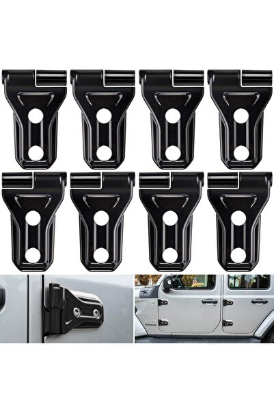Generic E-cowlboy Door Hinge Cover Trim for 2018-2025 Jeep Wrangler JL/JLU & Gladiator JT (Black, 8 PCS)