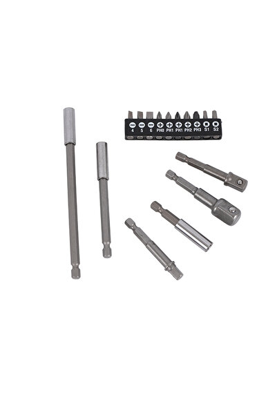 Lawazim Adapter and Bit Set 16pc - Hex Shank Socket and Bit Kit