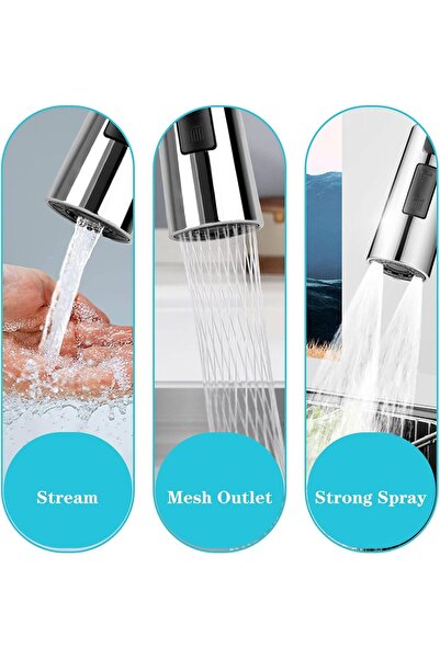 EXCEFORE Kitchen Tap Spray Head, 360° Swivel Spout FM22M24, Faucet Extender for Kitchen Sink