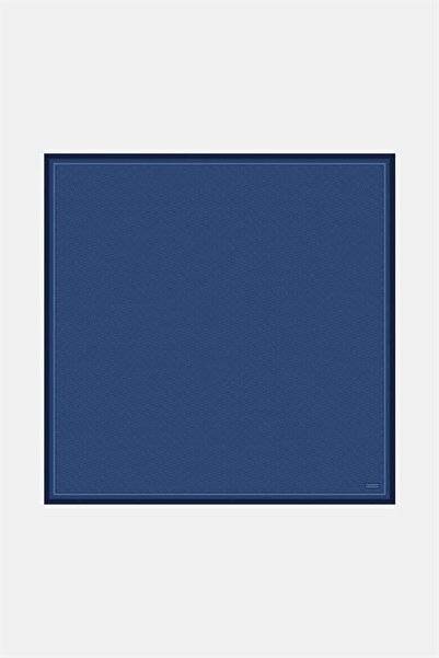 Vakko Twill İpek Eşarp - Yeni Monogram - Lacivert