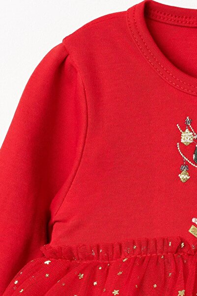 Banamio Melinda Geyik Embroidered Star Foil Printed New Year's Dress