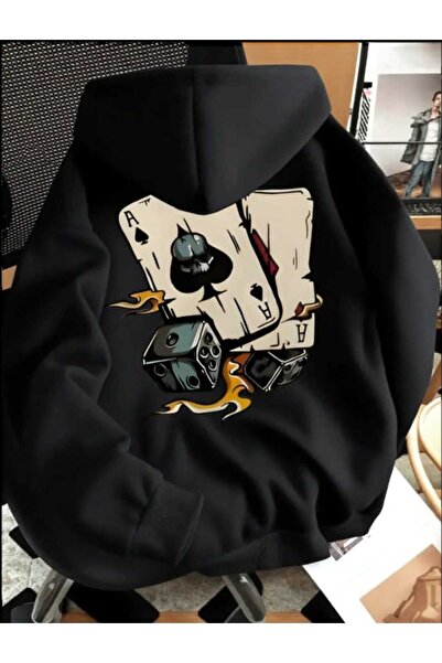 Hunors Sportswear & Company كنزة رياضية بغطاء رأس من القطن موديل مطبوع للجنسين