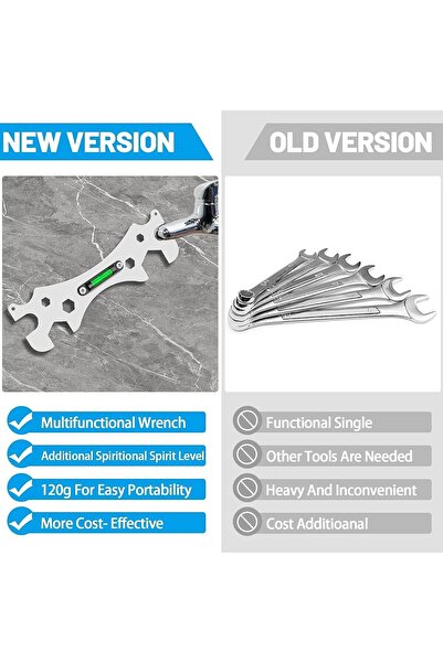 NALACAL مفتاح دش لتسوية الزوايا المنحنية - مفتاح سباكة عالمي من الفولاذ المقا...