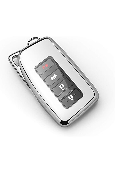 Tukellen غطاء مفتاح سيارة لكزس - حماية كاملة من مادة TPU الناعمة الفاخرة (فضي)