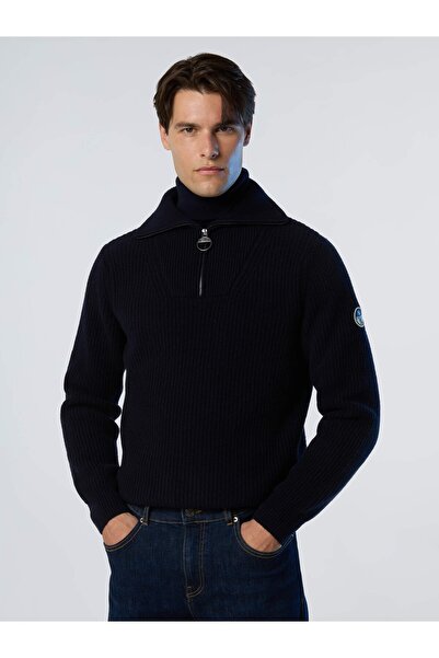 North Sails Yarım Fermuarlı Yünlü Erkek Triko Kazak
