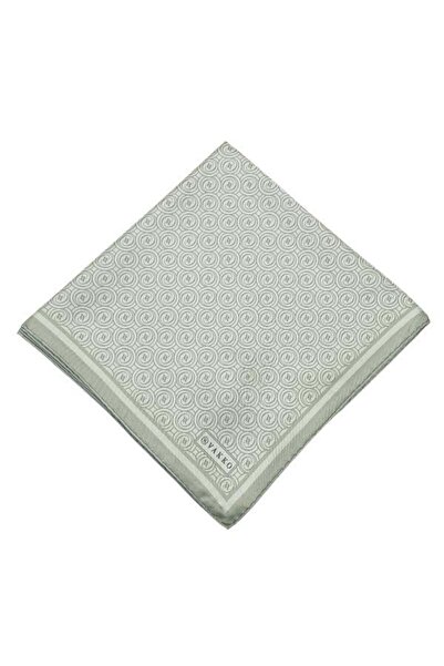 Vakko Eșarfă din mătase twill - Monogramă nouă - Verde moale