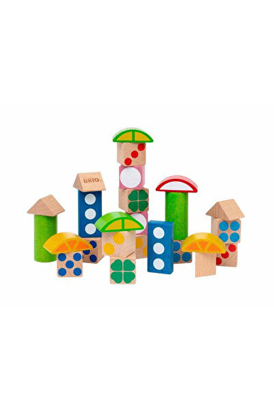 BRIO Set of wooden blocks with colorful patterns