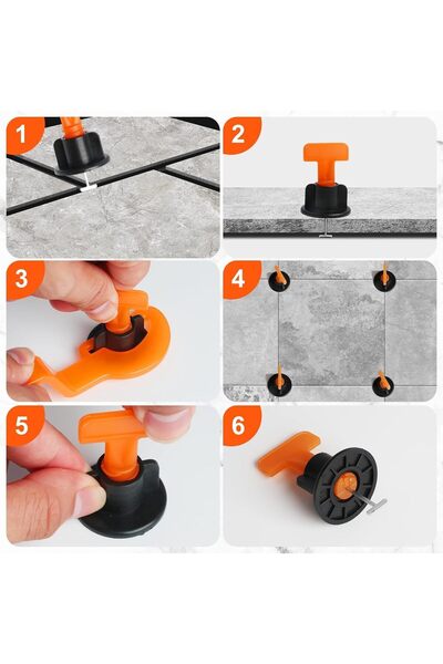 ELECDON Tile Leveler Spacers, 51Pcs Tile Leveling System Kit - Reusable Tile Installation Tool Kit f