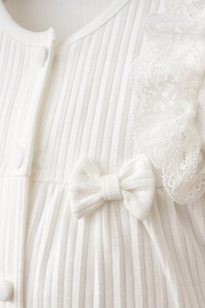 Banamio Nerissa Baby Girl Lace Detailed Corded Fabric Jumpsuit