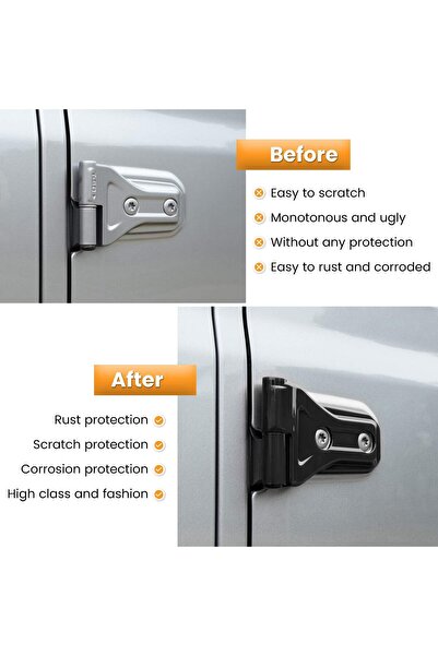 Generic E-cowlboy Door Hinge Cover Trim for 2018-2025 Jeep Wrangler JL/JLU & Gladiator JT (Black, 8 PCS)
