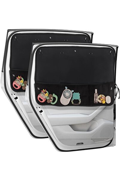 NALACAL Car Sun Shade Side Window, 2 Pc Blackout with Storage Pockets & 7 Suc...