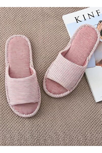 DOMEET Cotton Flax Bare Open Toe Slippers Comfortable Indoor and Outdoor Slippers Anti-skid Linen Slippers