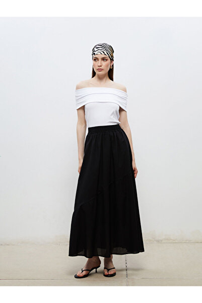 LC Waikiki Trendlucky Pleated Skirt with Elastic Waist and Difference in Color