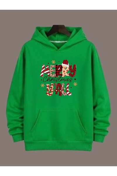 ArtYus Unisex Long Sleeve Transfer Merry Christmas Christmas Printed Plus Size Crew Neck Sweatshirt