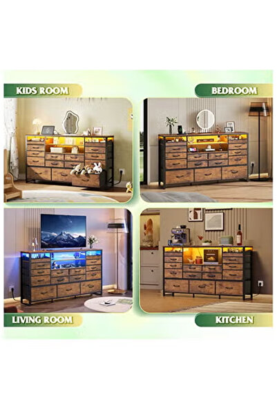 NKX 15-drawer large size TV model For inside Bed Home Bed Room Brown Color 59" inch