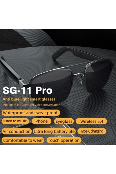 Generic Smart Wireless Audio Glasses - Blue Light Blocking HiFi Music Sunglasses