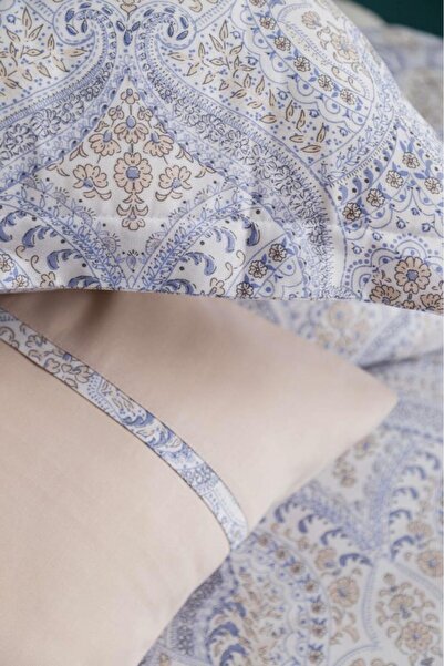 Apricitas HOME Unboxed Fragile Blue Ten-Sel Satin Printed Double Bedding Pillowcase/Pilothouse Cover (2Pcs)