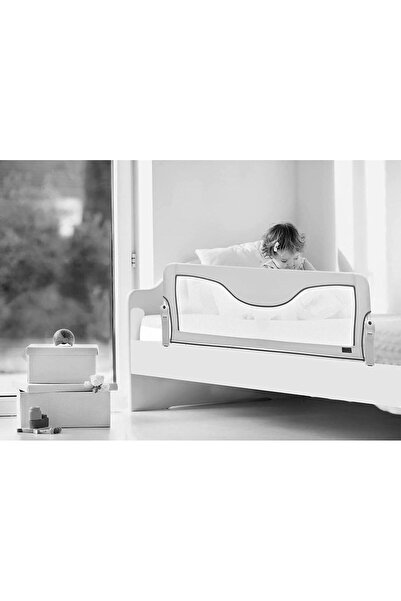 Babyjem Bed Barrier (Grey/White Piping, 120X50 cm)