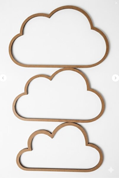 PAŞAOĞLU PLEKSİ 3'lü Vidasız içi boş Ahşap Bulut Kasnak,3 Mm Kalınlığında Düş...