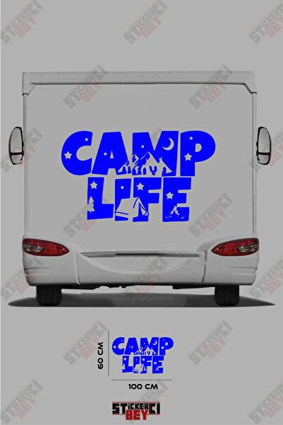 STİCKERCI BEY ملصق مطبوع بنمط خيمة التخييم على شكل عربة متنقلة