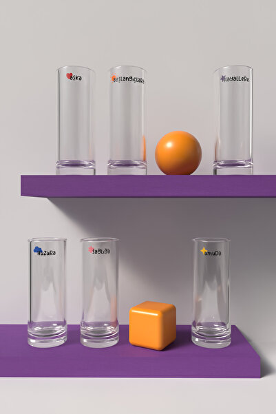 bi’kadeh bi'dilek Rakı Bardağı Seti 6'lı (Yeni yıl hediye seti)