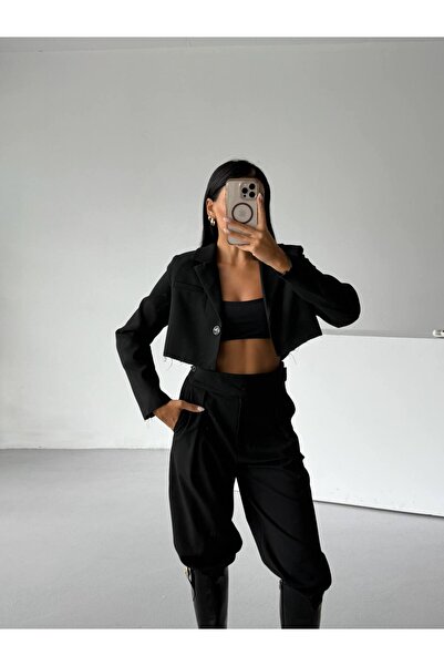 Secret Passion Lingerie New Season Women's Button Detailed Crop Blazer Jacket 52207001