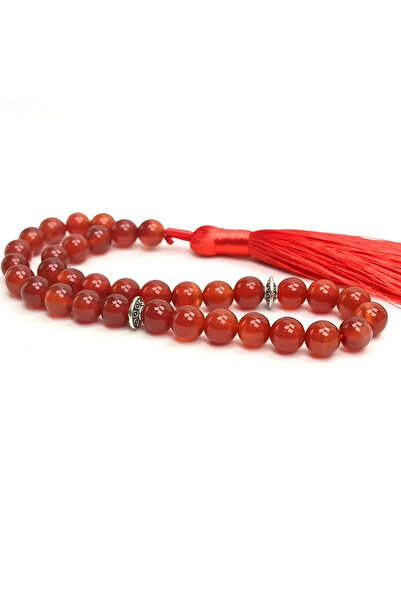 HÜNERTAŞ سبحة من حجر العقيق الأحمر الطبيعي