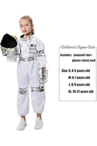 SNAPTRON Children's Astronaut Space Costume – Jumpsuit, Helmet, Gloves, Name Tag & Pin (Ages 4–7)
